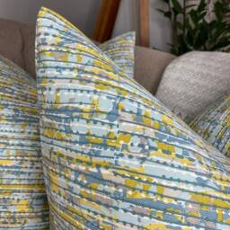 Green Blue Grey Cushion Cover , Modern Pillow Decorative Cover, Double Sided - Handmade - thumbnail 2
