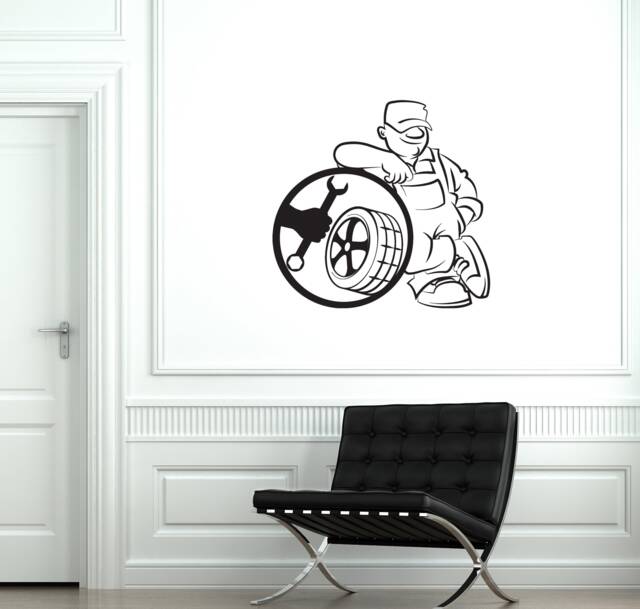 Tire Service Wall Vinyl Decal Car Auto Shop Repair Decor For Garage Man Cave Center Sticker - #2832Di - image 1
