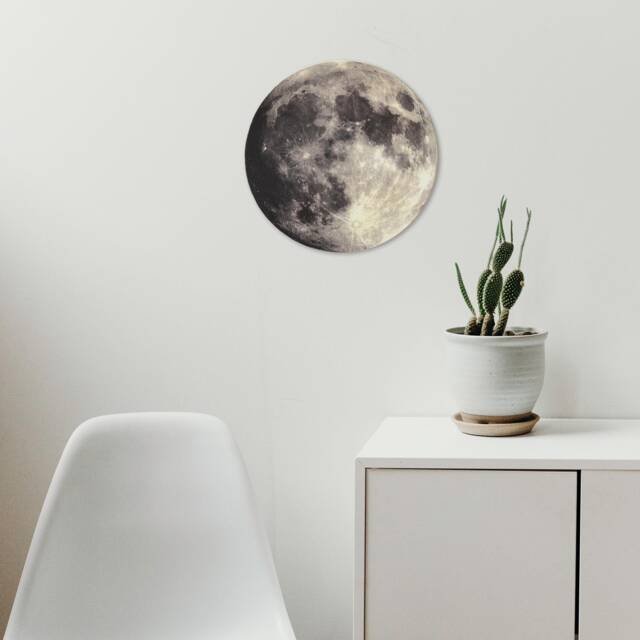 Moon Wall Art - Minimalist Lunar Phases Decor, Round Art, Cosmic Artwork For Living Room, Bedroom & Office, Design Renna Deluxe - image 1