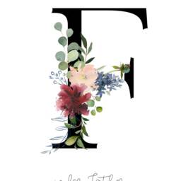 Floral Letter Print Set Mother & Father Art, Inky Black Design - thumbnail 2