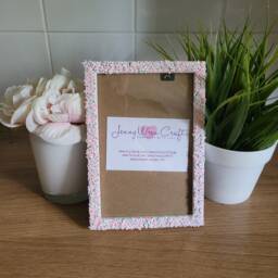 White Rabbit Faces With Pink Ears Or Teddy Bear Red Clay Slices Photo Frame 4 X 6 Inches - thumbnail 2