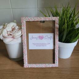 White Rabbit Faces With Pink Ears Or Teddy Bear Red Clay Slices Photo Frame 4 X 6 Inches - thumbnail 3