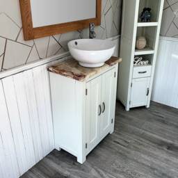 Bathroom Vanity Unit - White Slimline Cabinet Onyx Worktop 310Pgocbc - thumbnail 3