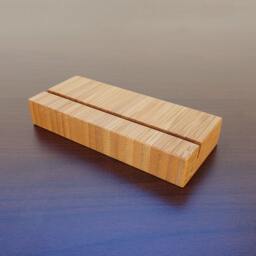 Wood Photo Holder. Wooden Postcard Card Office Display. Bamboo - thumbnail 2