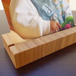 Wood Photo Holder. Wooden Postcard Card Office Display. Bamboo - thumbnail 3