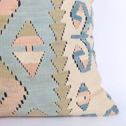 20'' Aztec Kilim Pillow Cover Handwoven Turkish Wool - thumbnail 2