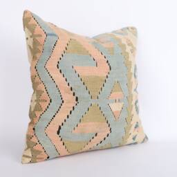 20'' Aztec Kilim Pillow Cover Handwoven Turkish Wool - thumbnail 3