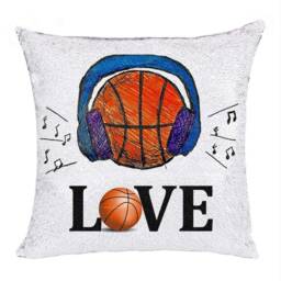 Love Basketball Sequin Cushion Cover Earphone Pillowcase Headset Magic Pillow Giforue - thumbnail 3