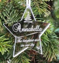 "Christmas Star Ornament Personlised Name ""The Brightest in Our Sky" - thumbnail 1