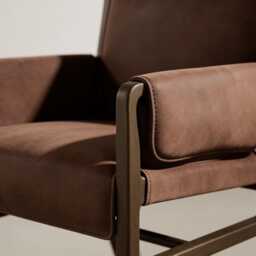 Luxury Leather Dining Chair, Designer Hospitality Armchair, Modern Restaurant Seating, Contemporary Architectural Furniture - thumbnail 2