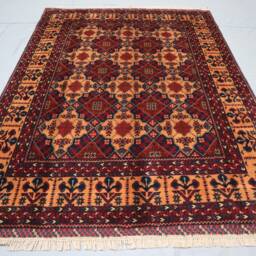5x7 Ft Fine Tribal Area Rug - Orange Afghan Hand Knotted Wool For Living Room Home Decor Bedroom Rug, Oriental Turkmen - thumbnail 3