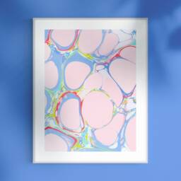 Light Pink & Purple Marbling Print, Colorful Wall Art Prints, Abstract Art, Marble Painting, Pastel Decor, Large - thumbnail 2