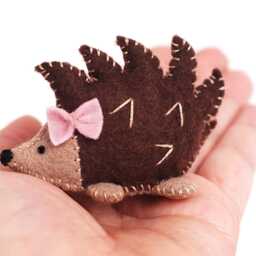 Hedgehog Plush, Woodland Animal Plush Collectible Or For Nursery Decor - thumbnail 4