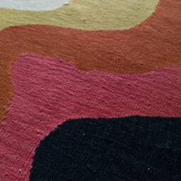 Handwoven Wool Kilim Rug Terra Potta, Natural Dye, Turkish Artistry - thumbnail 4
