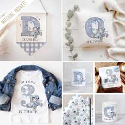 Personalised Initial Name Cushion - Boys Blue Racing Car Bedroom Deco Nursery Decor Pillow Birthday Gift Ideas Bd201 - thumbnail 2