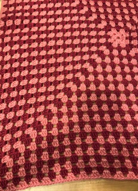 Granny Square Baby Girl Blanket - Pink Crocheted - image 1