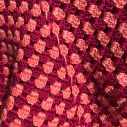 Granny Square Baby Girl Blanket - Pink Crocheted - thumbnail 4