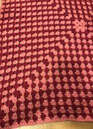 Granny Square Baby Girl Blanket - Pink Crocheted