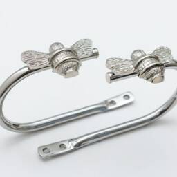 2 Bee Curtain Holdbacks - Brass Bee Tie Backs Bumblebee Accessories Hooks - thumbnail 3