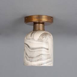 Osier Marbled Ceramic Flush Ceiling Light 4.5'' Ip20 - thumbnail 3