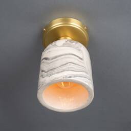 Osier Marbled Ceramic Flush Ceiling Light 4.5'' Ip20 - thumbnail 2