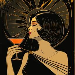 Vintage Style Dressing Room 1920 Decor, Art Deco Lady Powder Wall Art, Large Cocktail Poster 20S Gift, Bedroom - thumbnail 3