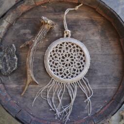 Dream Catcher, Crochet Dreamcatcher, Boho Home Decor, Recycled Doily Wall Hanging - thumbnail 1