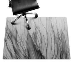 Abstract Streaks Computer Chair Mat, Gray Office Abstraction Vinyl Floor Protector, Protector