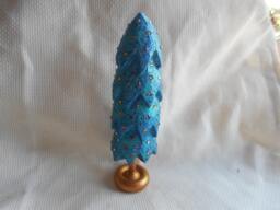 Hand Carved & Painted Christmas Tree Teal