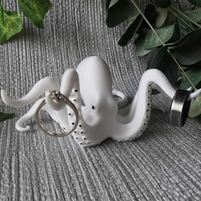 Octopus Ring Holder, Sealife Gift, Statue, Alternative Home Decor, Unusual Figurine, Nautical Ornament - image 1