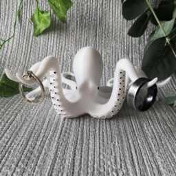 Octopus Ring Holder, Sealife Gift, Statue, Alternative Home Decor, Unusual Figurine, Nautical Ornament - thumbnail 2
