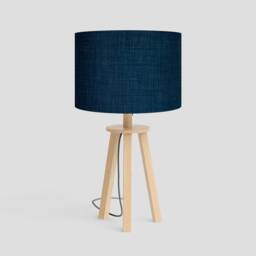 Handmade Drum Lampshade Linoso Orion Navy Fabric - thumbnail 1