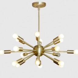 Mid Century Sputnik Chandelier, 18 Light, Handmade Brass Ceiling Light - thumbnail 3