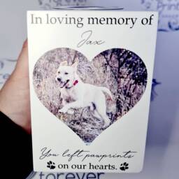 Personalised Pet Memorial Candle, Wooden Photo Tealight Holder - thumbnail 2