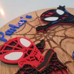 Personalised Spidey Bedroom Door Sign 3D Effect Oak Veneer Name Plaque - thumbnail 2