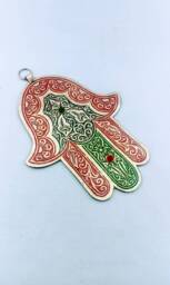 Free Shipping Hamsa Wall Decor, Or Hand Fatima, Hanging Hamsa, Metal Hamsa Decor Home, La Main De Fatima With Decorative - Handmade - thumbnail 1