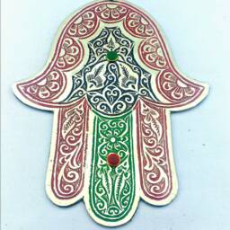 Free Shipping Hamsa Wall Decor, Or Hand Fatima, Hanging Hamsa, Metal Hamsa Decor Home, La Main De Fatima With Decorative - Handmade - thumbnail 3