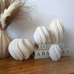 Swirl Flame Soy Wax Candle - Handmade Twist Sculpture, Modern Decor - thumbnail 2