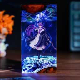 Fern From Frieren Beyond Journey's End Resin Lamp, Anime Diorama Led Night Light, Cute Gift For Fan - thumbnail 2