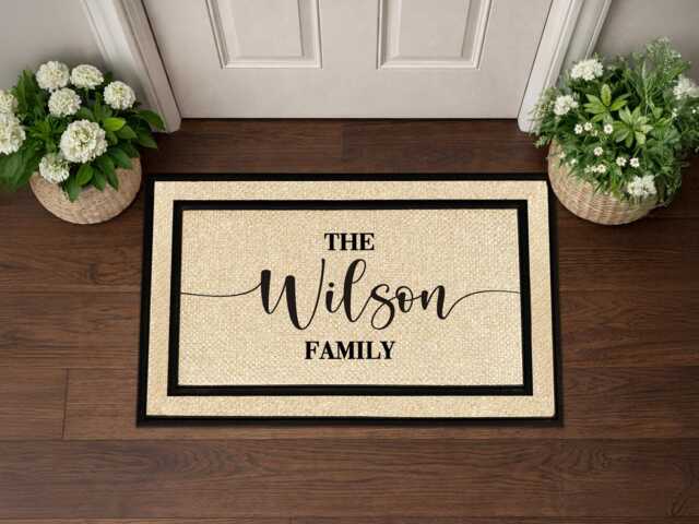 Personalised Family Entrance Rug, Outdoor Name Welcome Mat - image 1