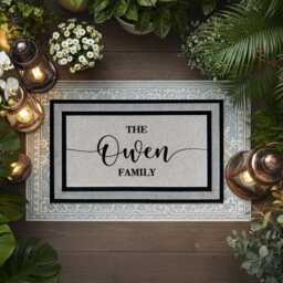 Personalised Family Entrance Rug, Outdoor Name Welcome Mat - thumbnail 4