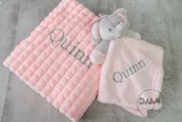 Baby Gift Set With Name - Personalised Blanket & Elephant Comforter Newborn Keepsake Boy Or Girl - thumbnail 1