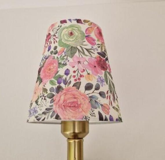 Beautiful Decoupaged Country Style Floral Clip-On Lampshades. Candle Lamp Shade. Chandalier - image 1