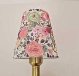 Beautiful Decoupaged Country Style Floral Clip-On Lampshades. Candle Lamp Shade. Chandalier - thumbnail 1