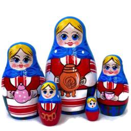 Handmade Nesting Dolls Traditional Tea Ceremony Babushka, Montessori Toy