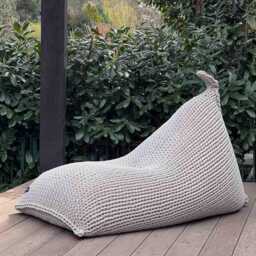 Giant Knitted Bean Bag Chair Washable Pouf Outdoor Chunky Knit Gaming Chair Large Nursery Boho Terrace Lounge Floor Kids Pillow - thumbnail 4