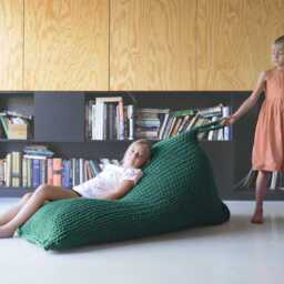 Giant Knitted Bean Bag Chair Washable Pouf Outdoor Chunky Knit Gaming Chair Large Nursery Boho Terrace Lounge Floor Kids Pillow - thumbnail 3