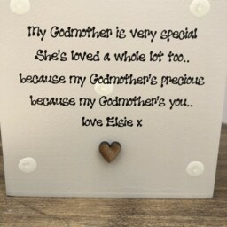 Godmother Personalised Flower/Plant Pot Godparents Godfather Gift Shabby Chic Style. Christening Baptism Christmas Birthday Any Names - thumbnail 2