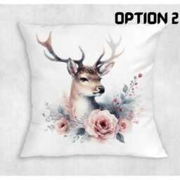 Majestic Stag Canvas Cushion Cover Rustic Woodland Pillow - thumbnail 2
