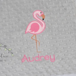Personalized Girl Baby Blanket-Flamingo Baby Blanket-Flamingo Minky Blanket-Personalized Blanket-Minky Blanket-Girl Blanket - thumbnail 3